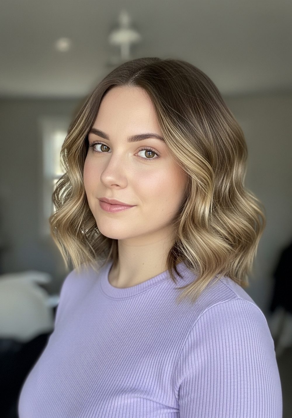 Wavy Deep-Part Asymmetrical Lob Hairstyle