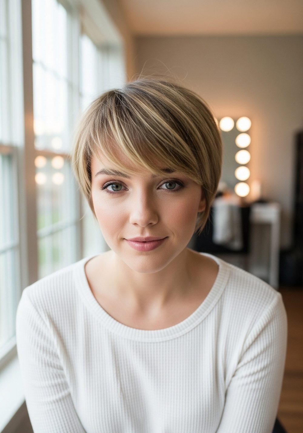 Wispy Fringe Contour Pixie Hairstyle