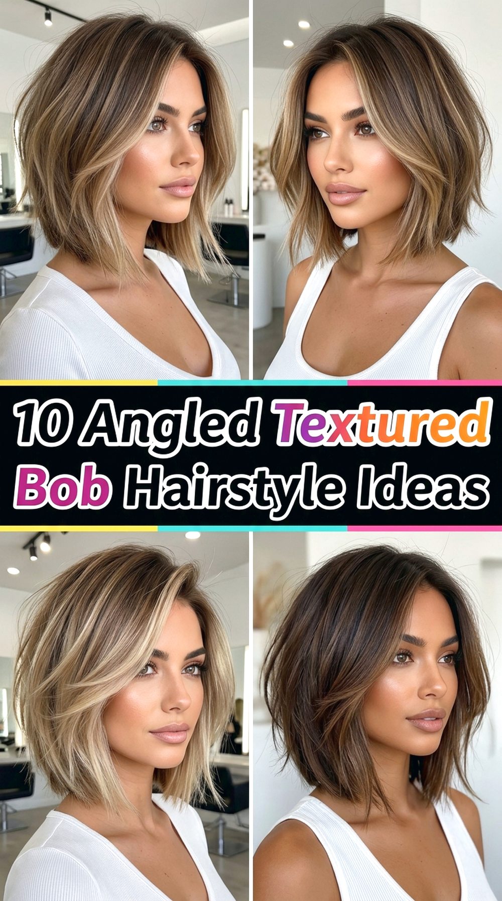 Angled Textured Bob Hairstyle Ideas