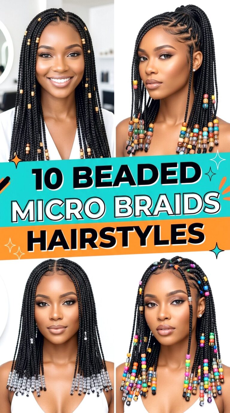 Beaded Micro Braids Hairstyles