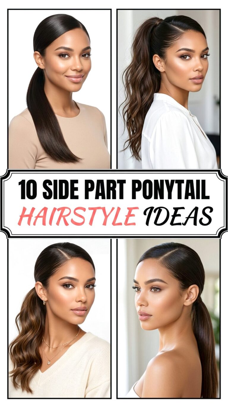 Side Part Ponytail Hairstyle Ideas