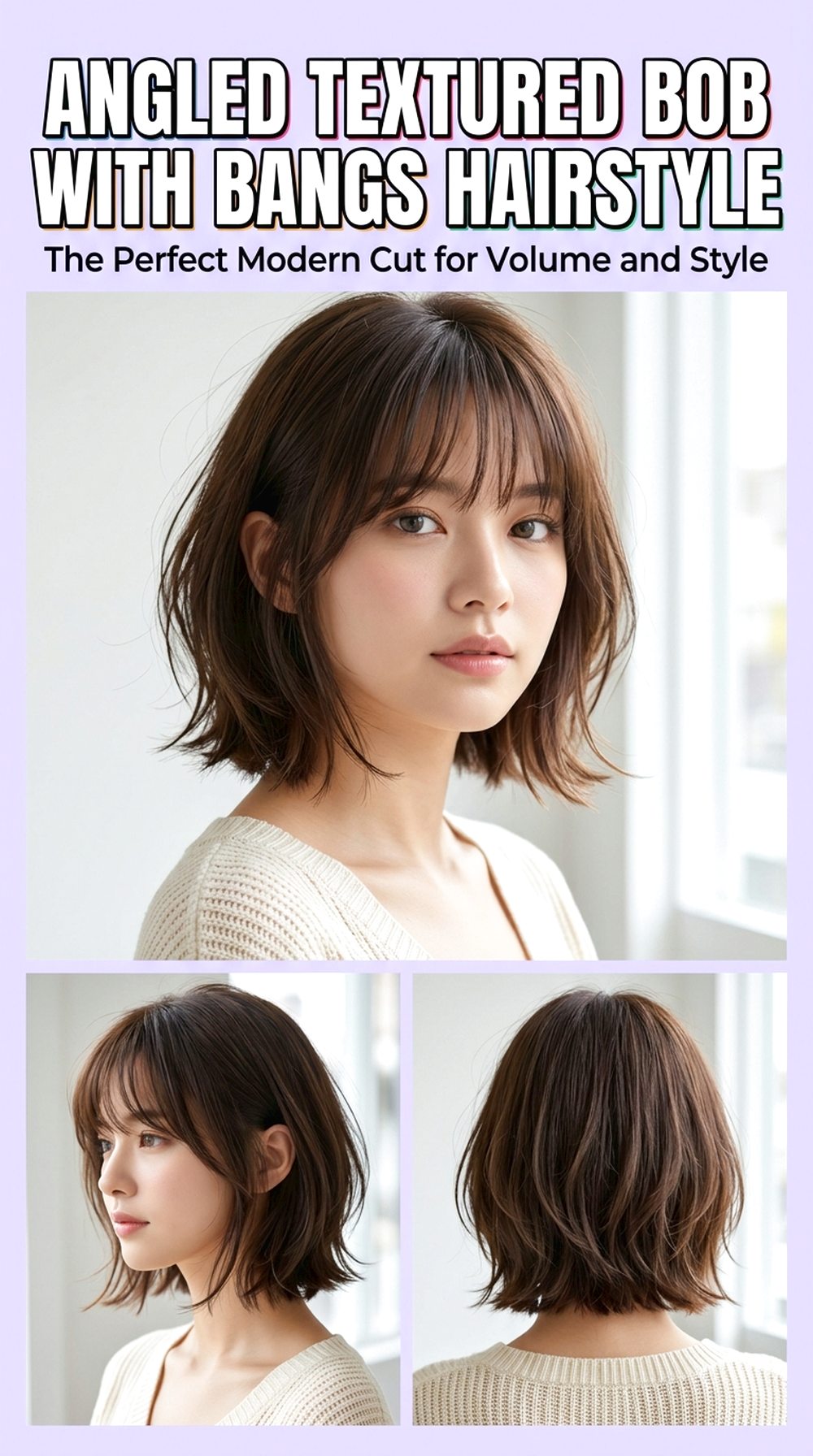 Angled Textured Bob With Bangs