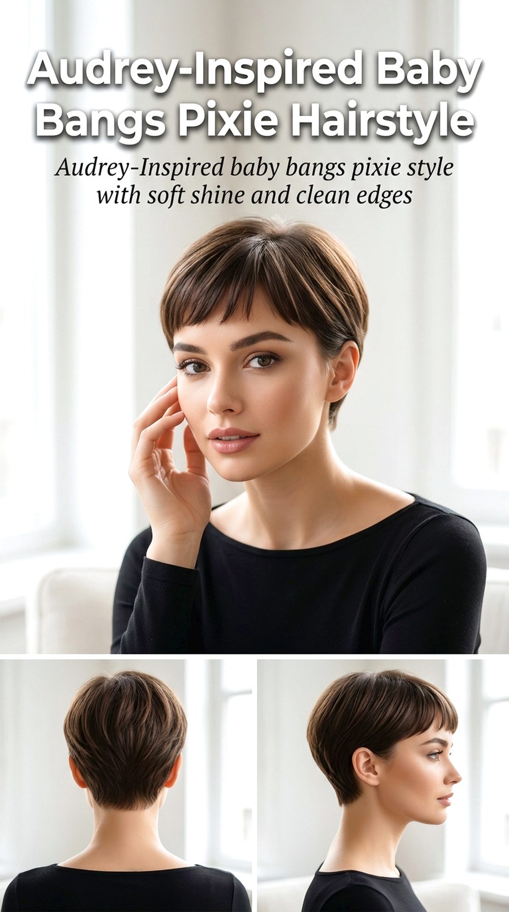 Audrey-Inspired Baby Bangs Pixie