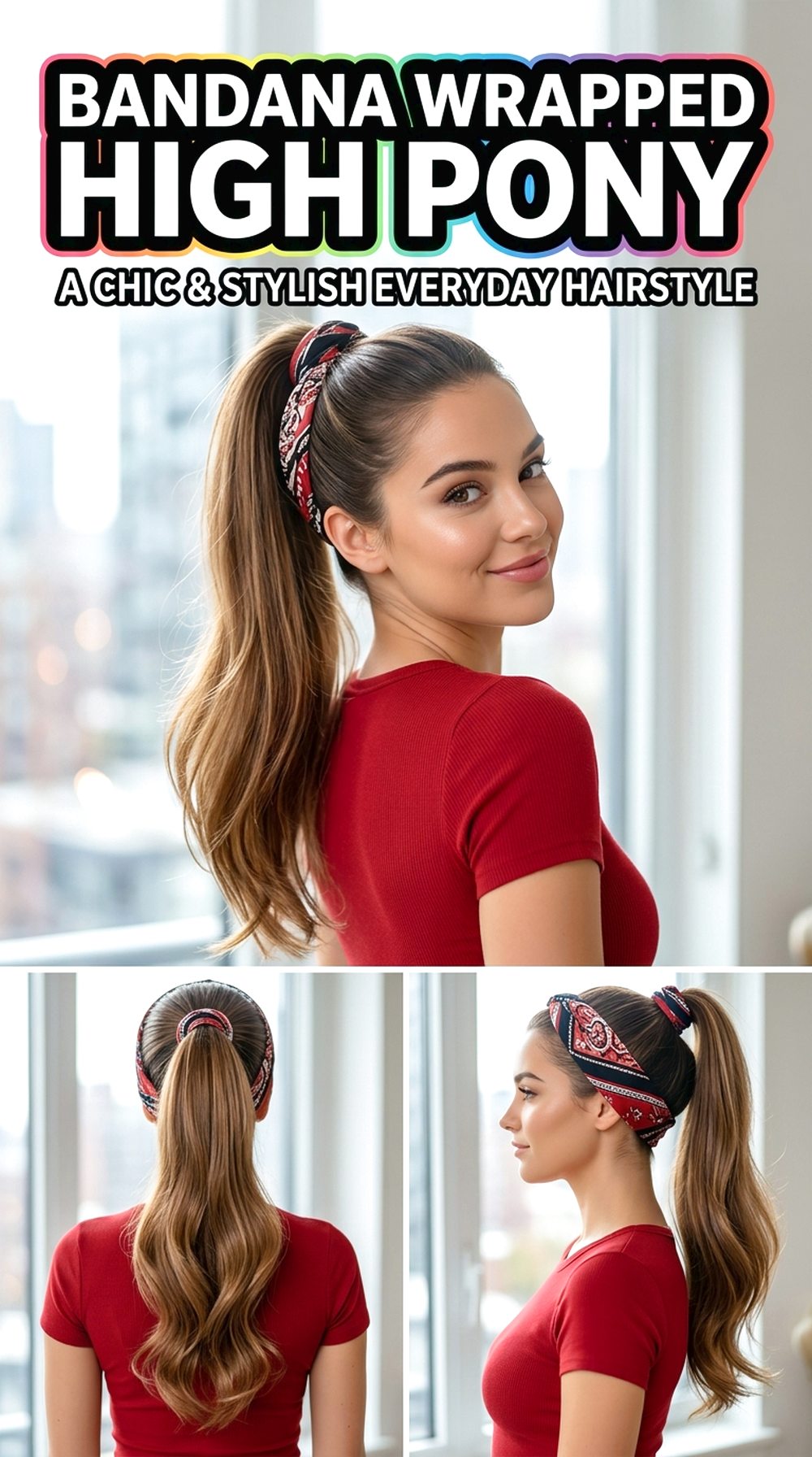 Bandana Wrapped High Pony