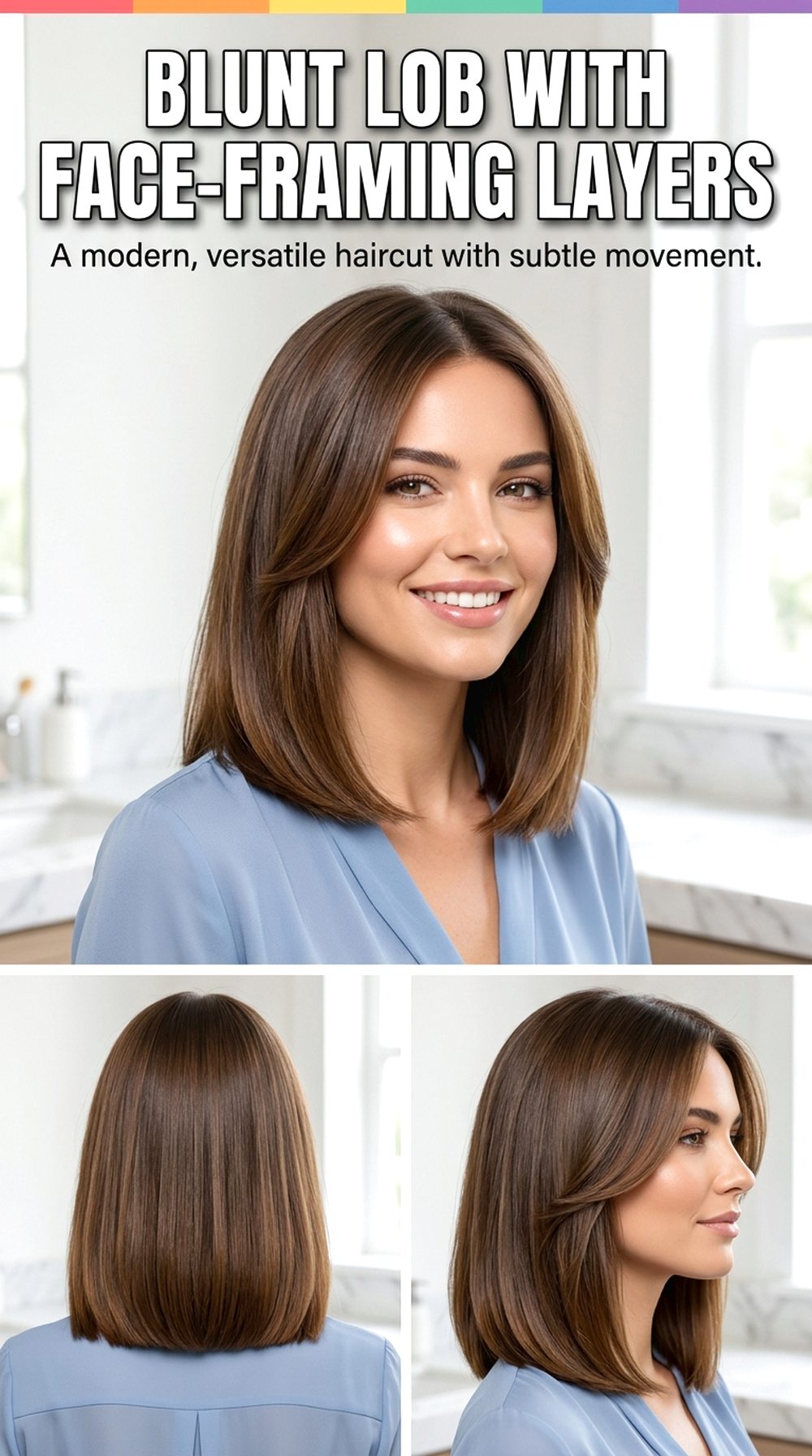 Blunt Lob With Face-Framing Layers