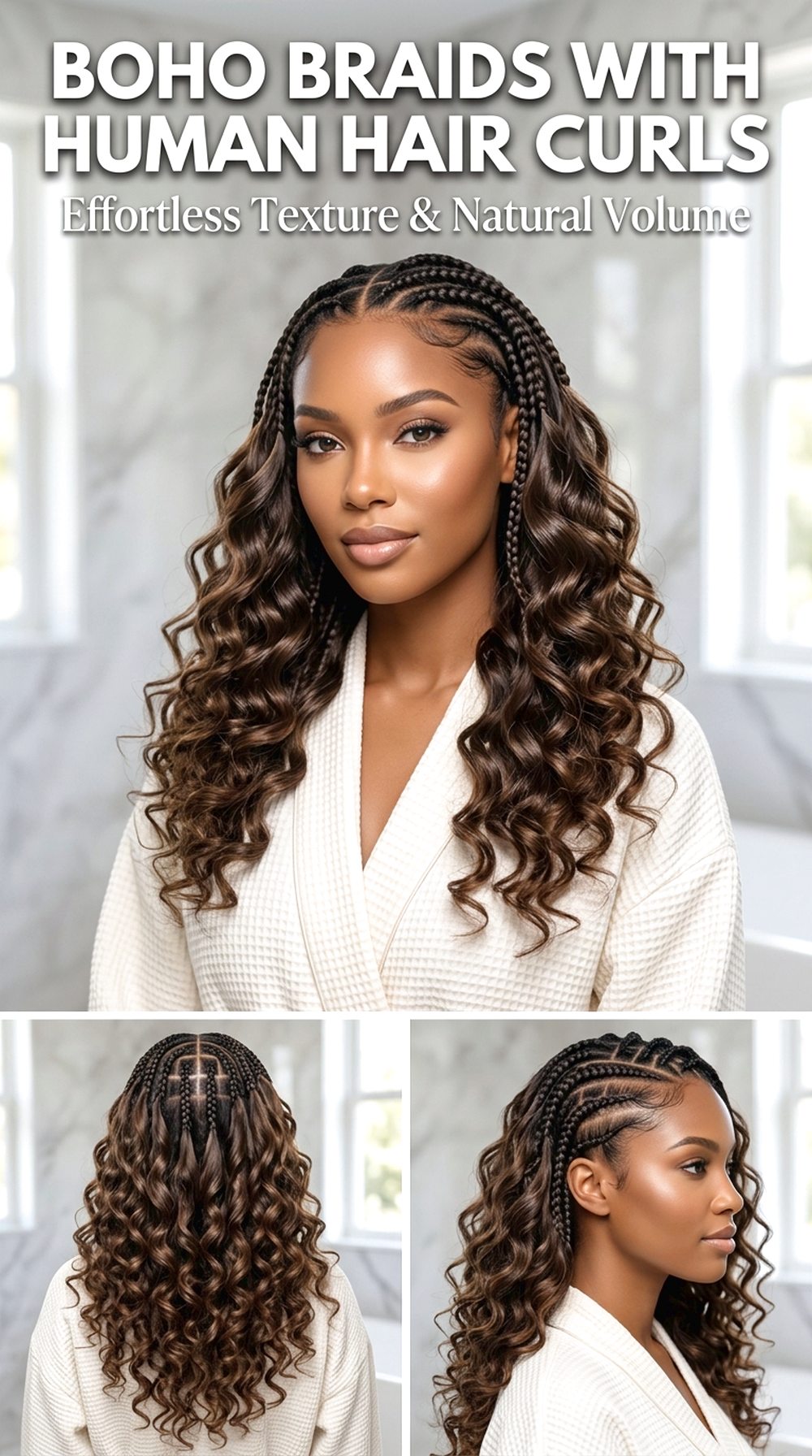 Boho Braids With Human Hair Curls