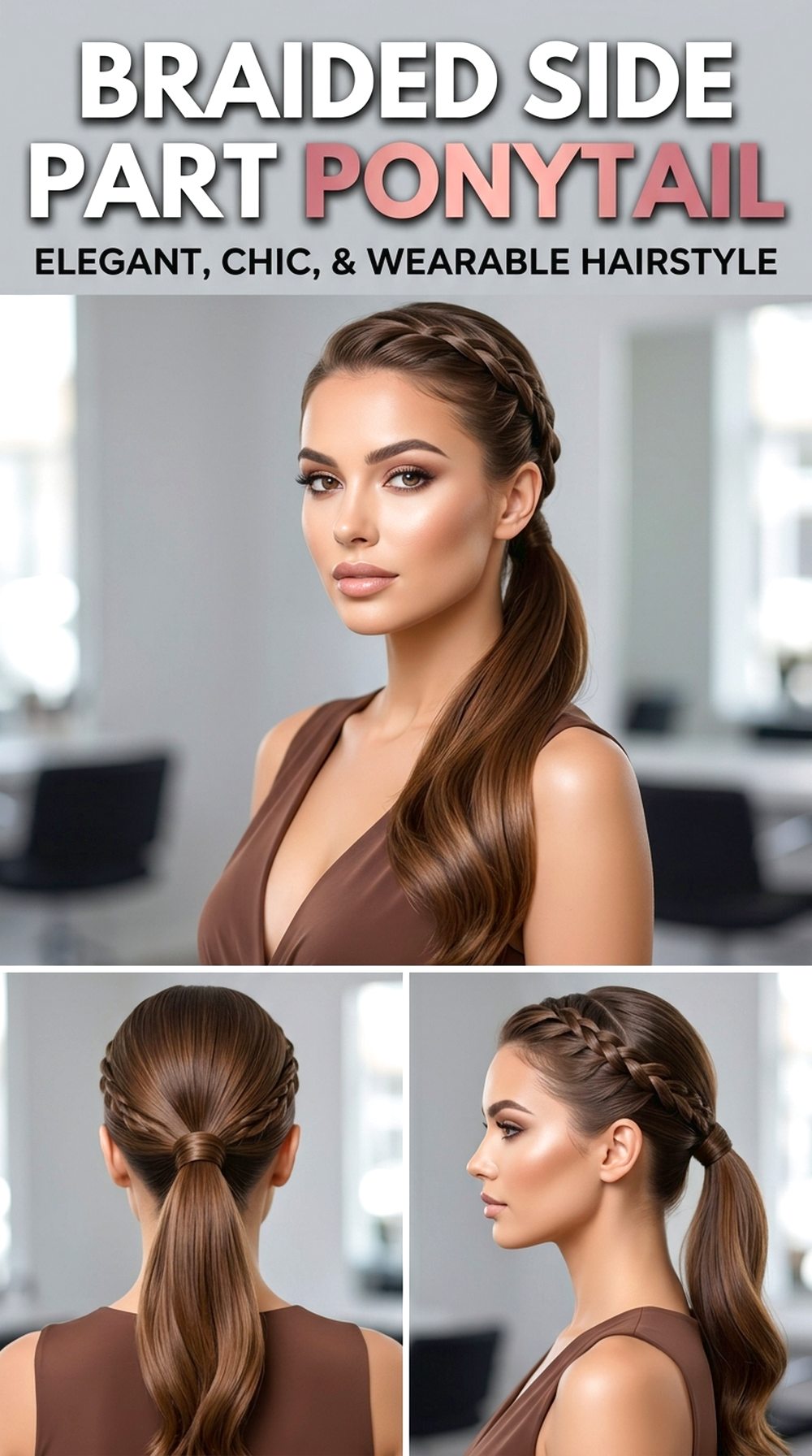 Braided Side Part Ponytail