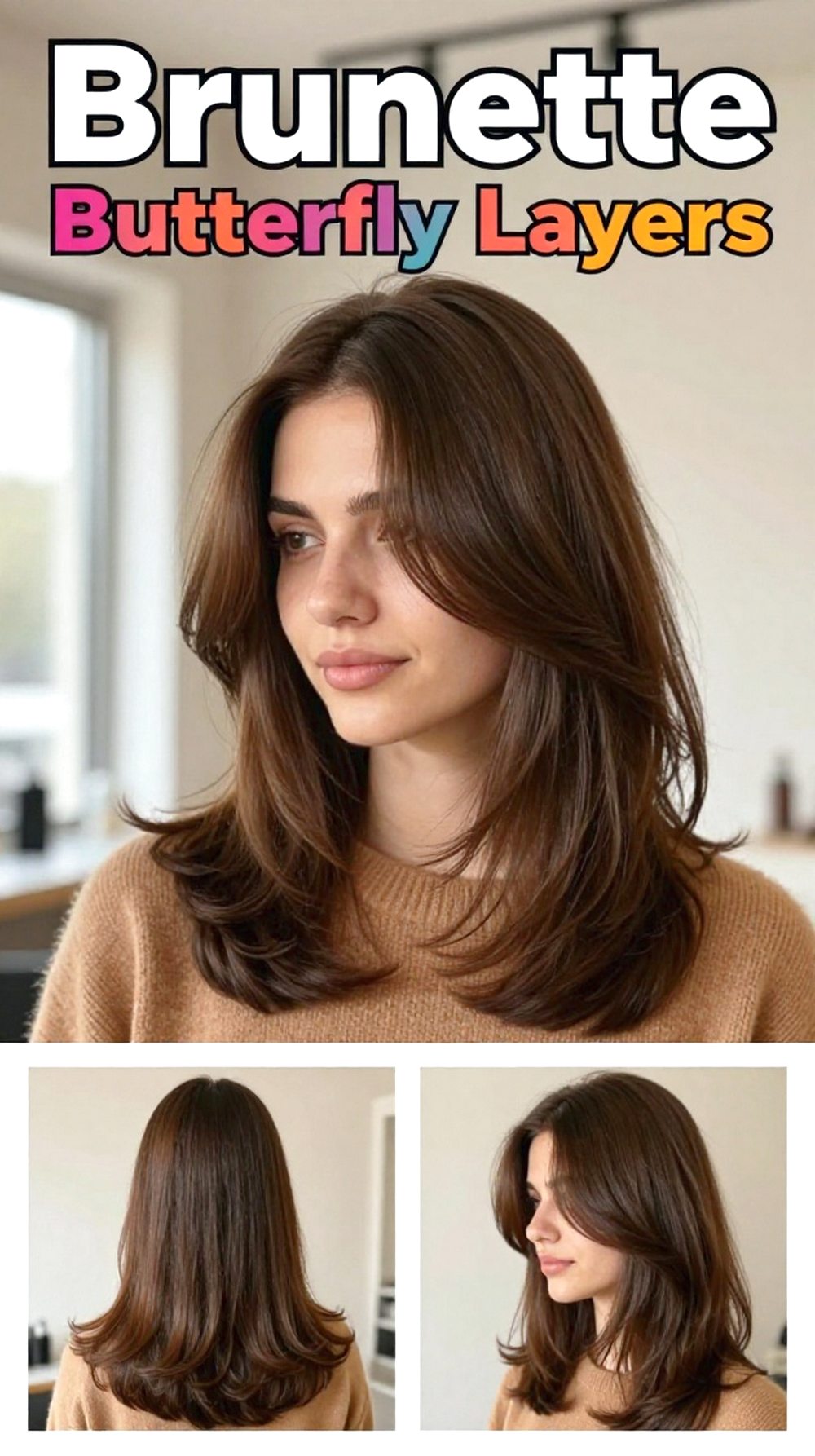 Brunette Butterfly Layers Hairstyle