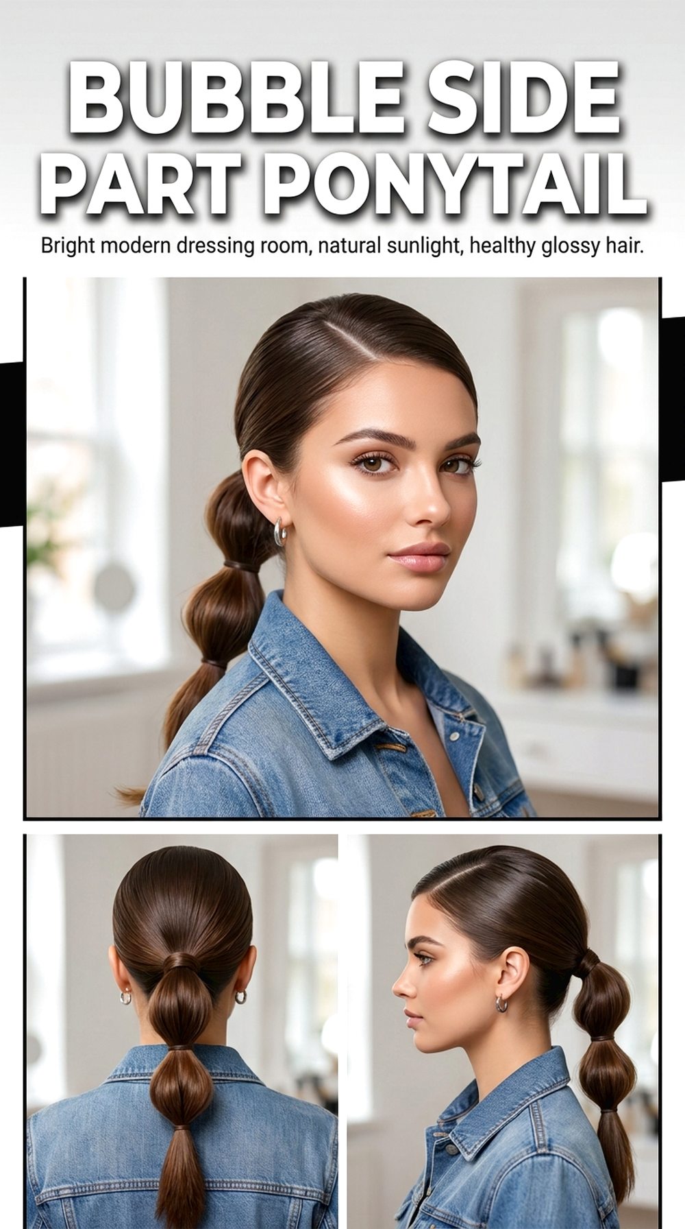 Bubble Side Part Ponytail