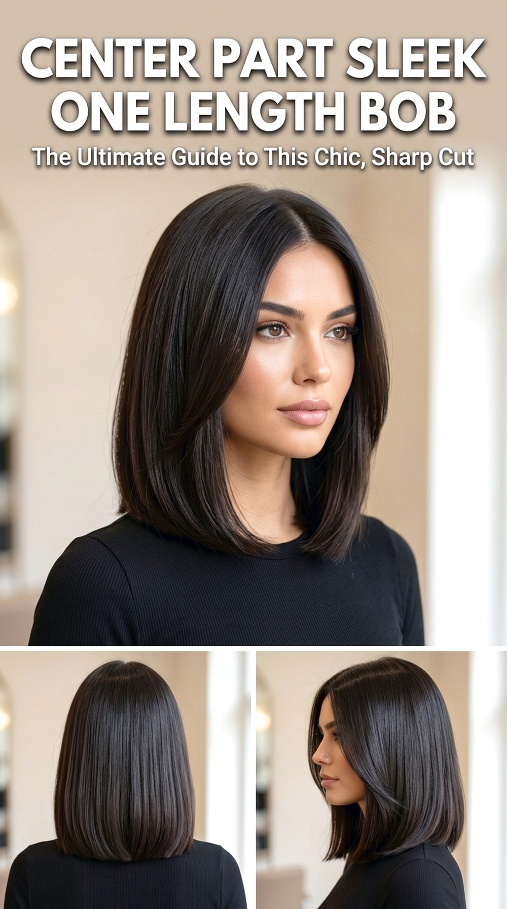 Center Part Sleek One Length Bob