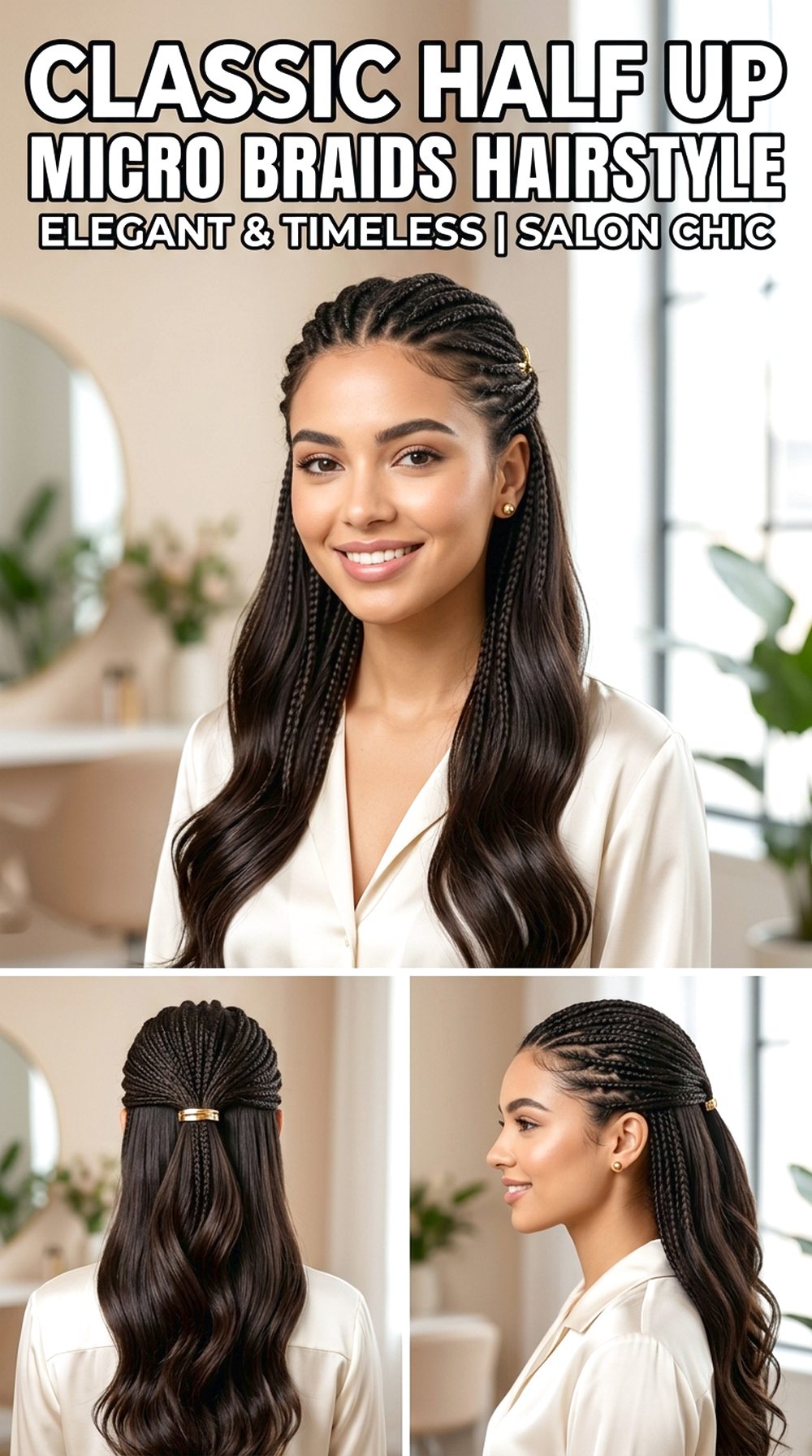 Classic Half Up Micro Braids
