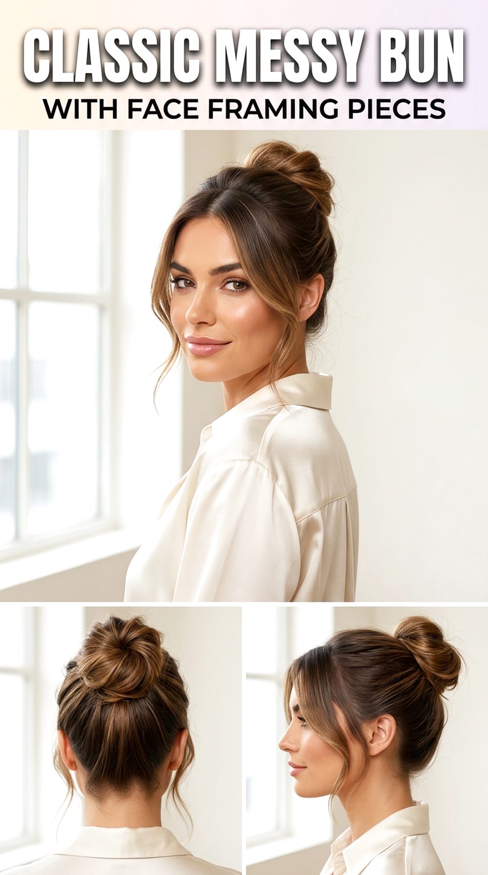 Classic Messy Bun With Face Framing Pieces