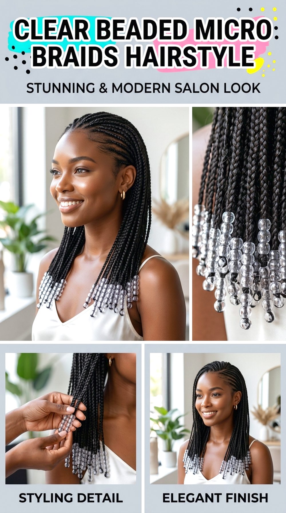 Clear Beaded Micro Braids