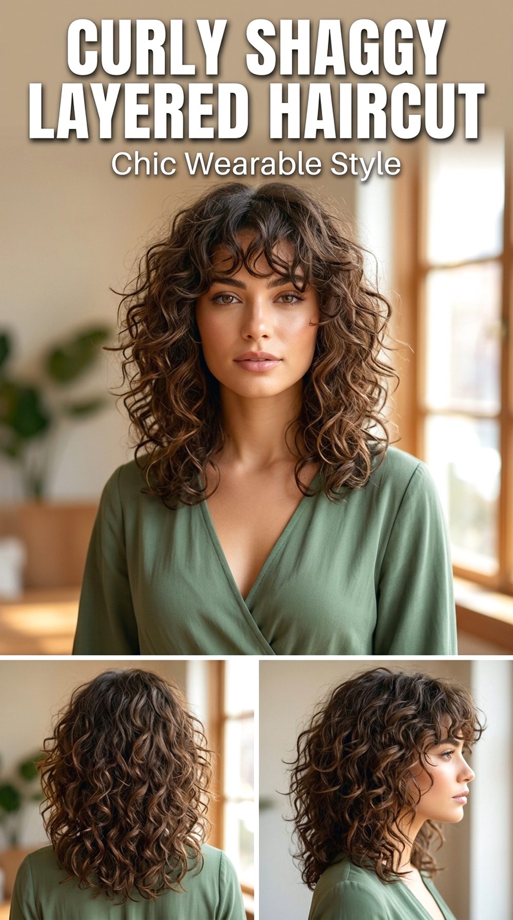 Curly Shaggy Layered Haircut
