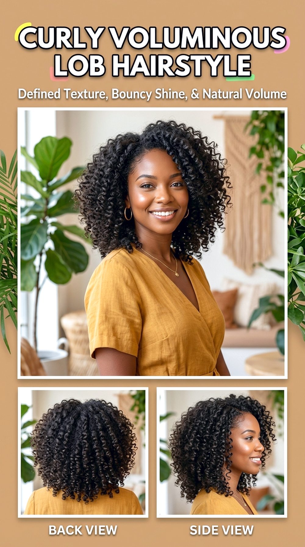 Curly Voluminous Lob