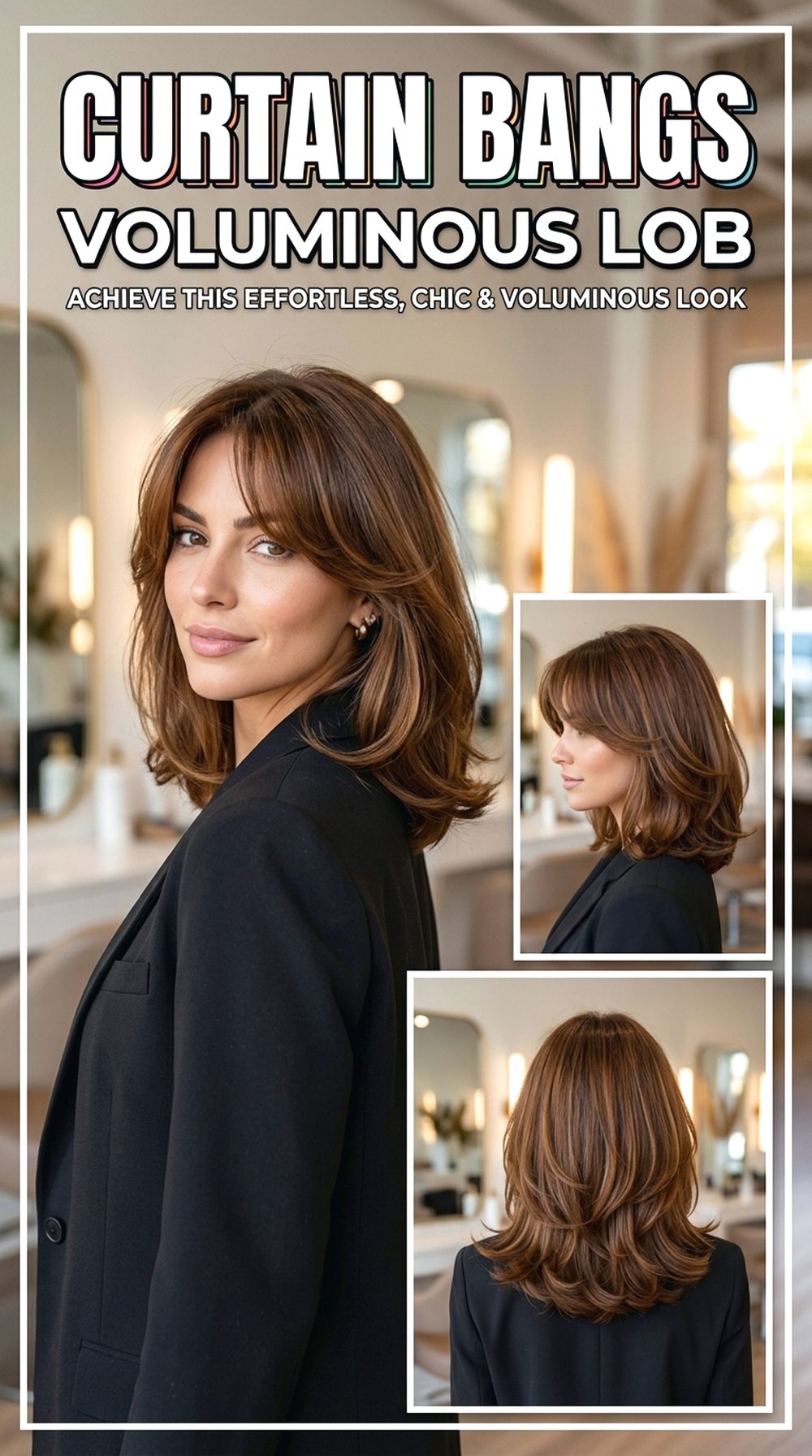 Curtain Bangs Voluminous Lob