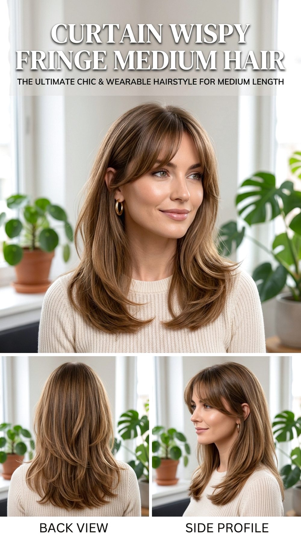 Curtain Wispy Fringe Medium Hair
