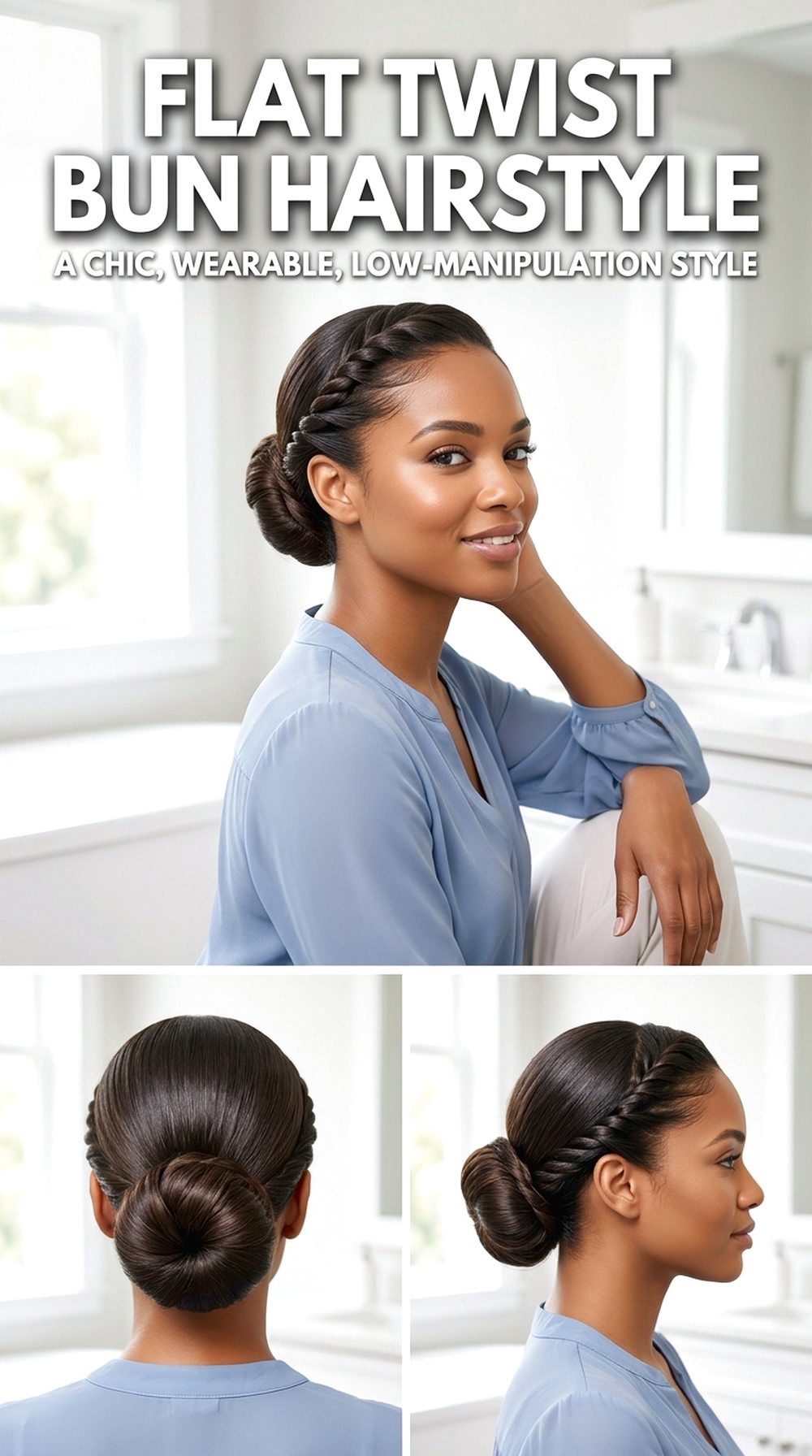 Flat Twist Bun Hairstyle