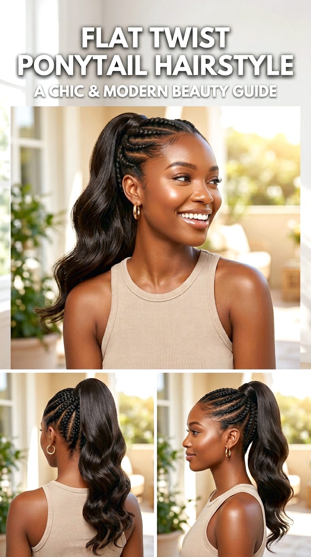 Flat Twist Ponytail Hairstyle