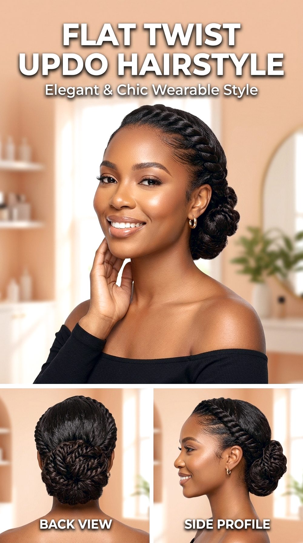Flat Twist Updo Hairstyle