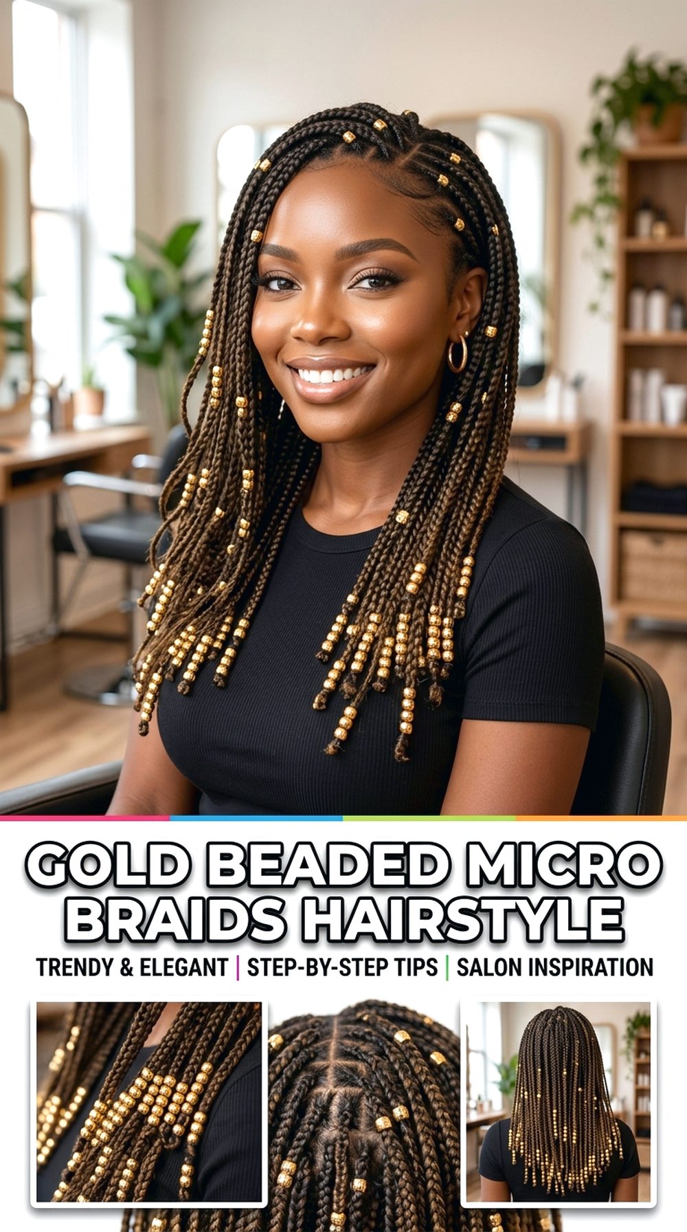 Gold Beaded Micro Braids