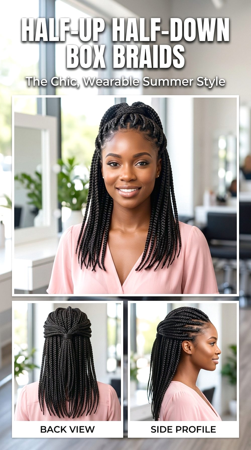 Half-Up Half-Down Box Braids