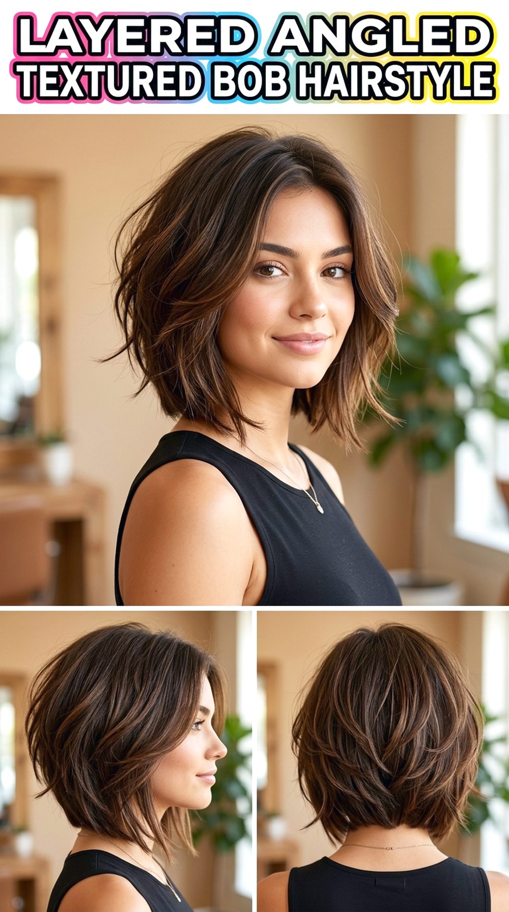 Layered Angled Textured Bob
