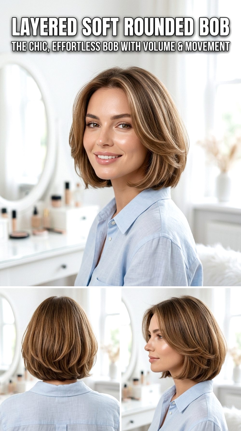 Layered Soft Rounded Bob