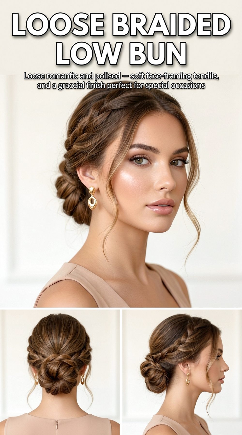 Loose Braided Low Bun