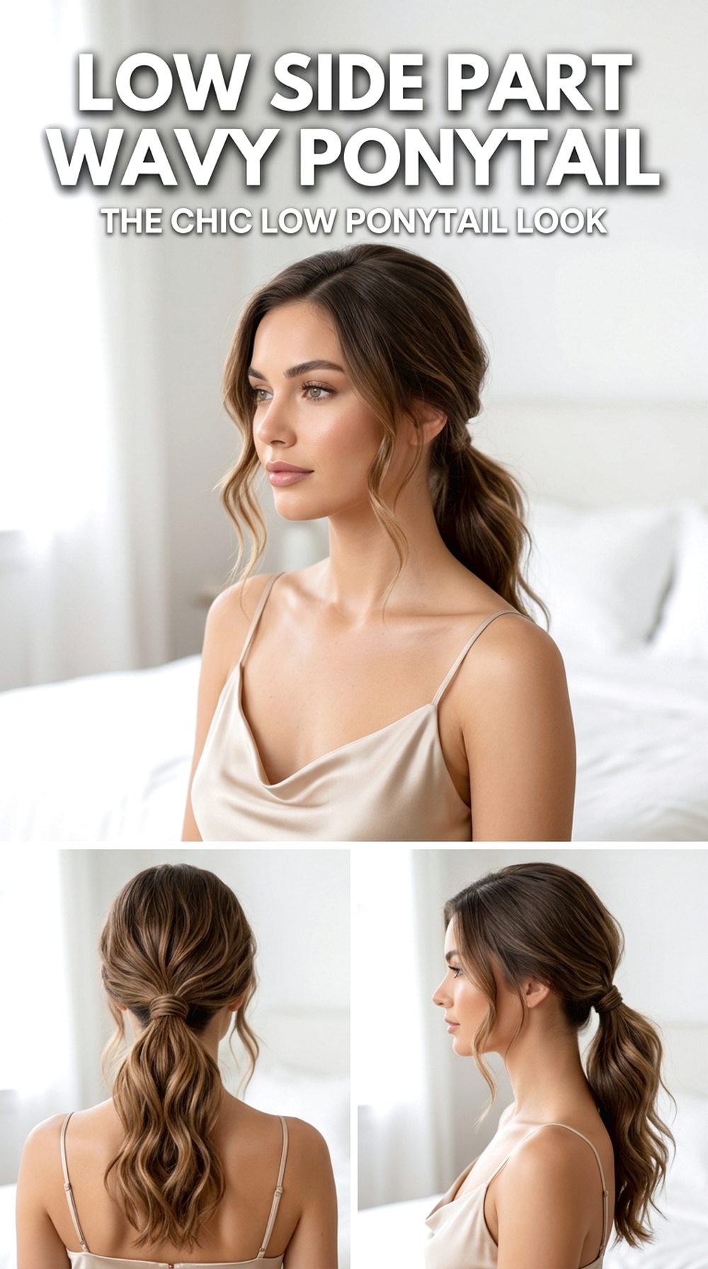 Low Side Part Wavy Ponytail