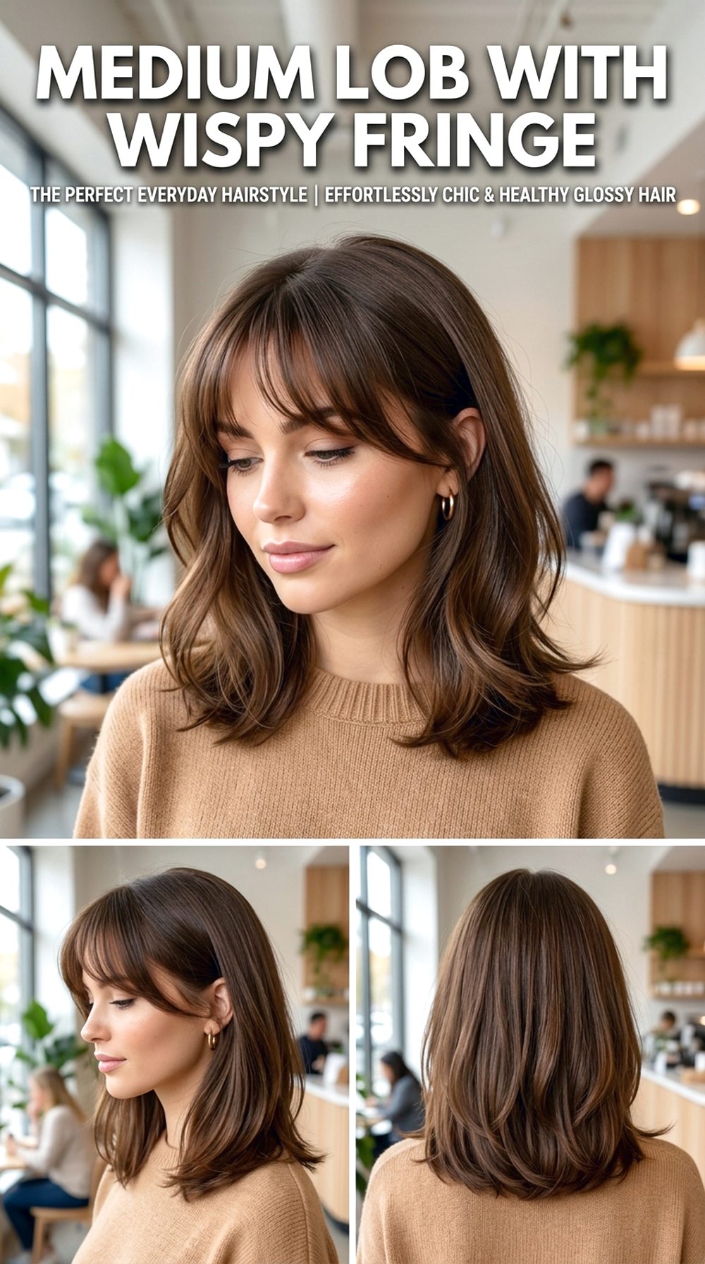 Medium Lob With Wispy Fringe