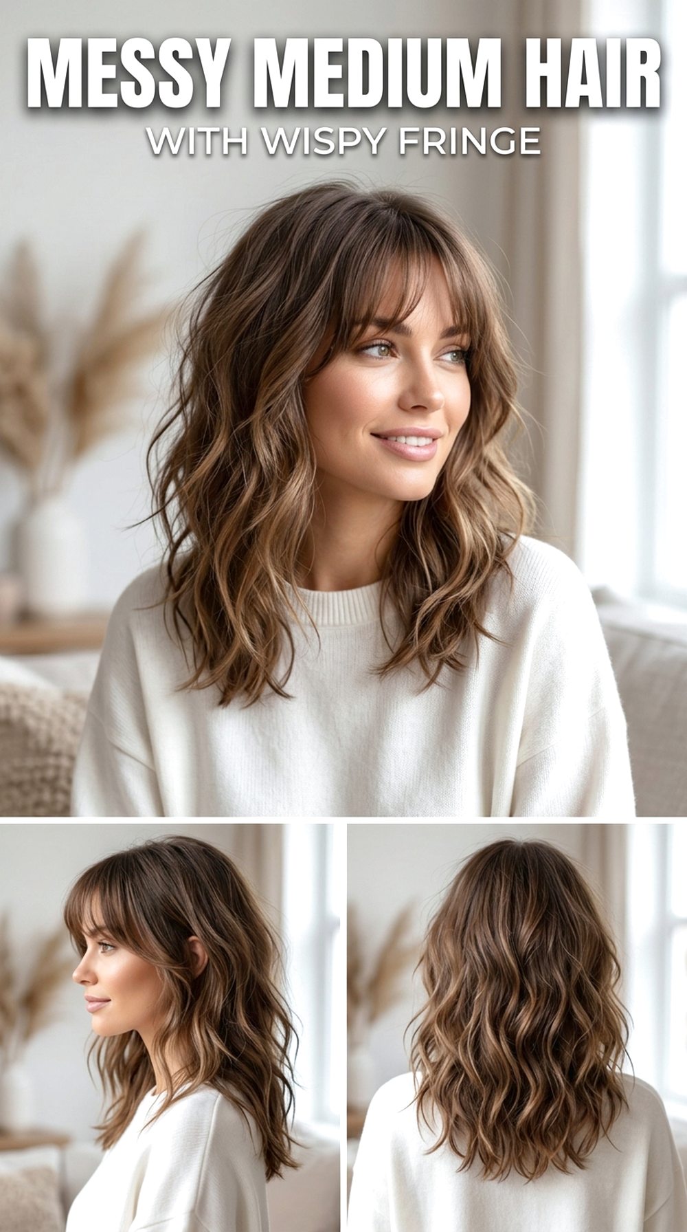 Messy Medium Hair With Wispy Fringe