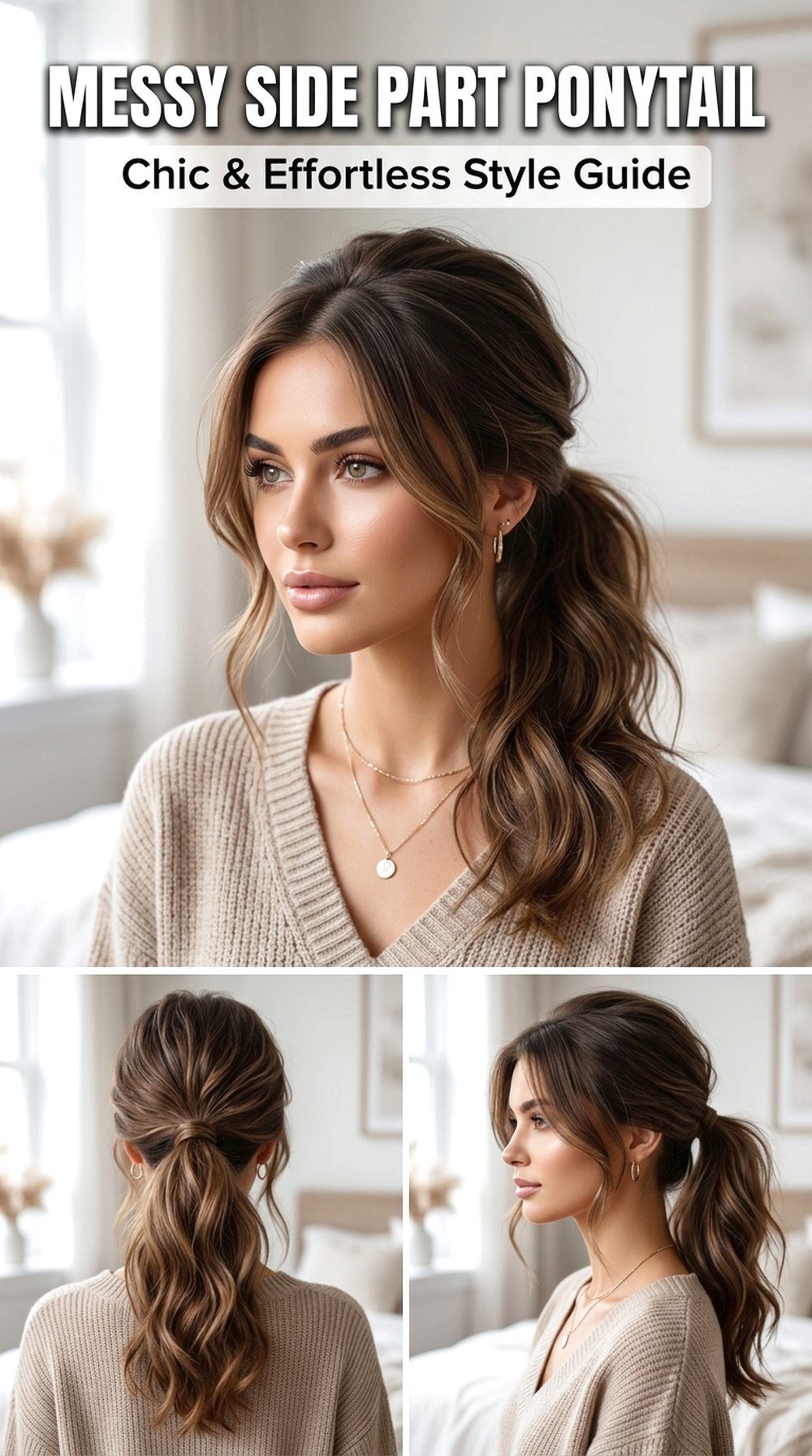 Messy Side Part Ponytail