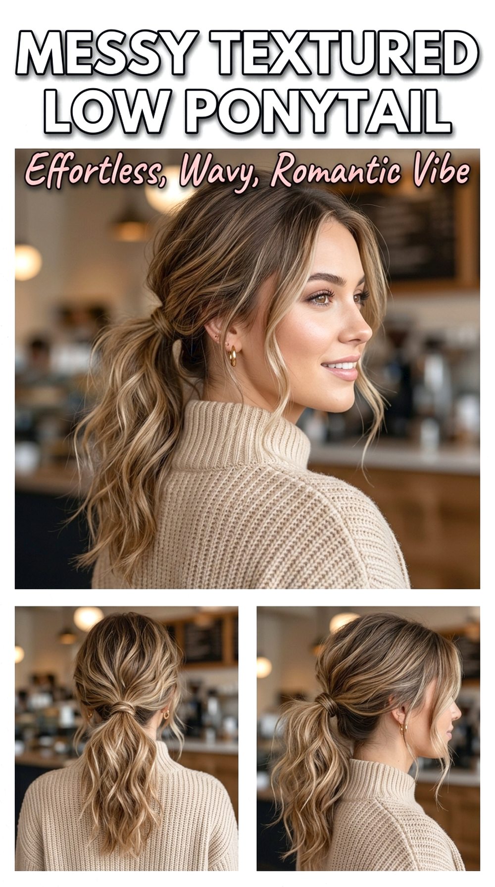 Messy Textured Low Ponytail