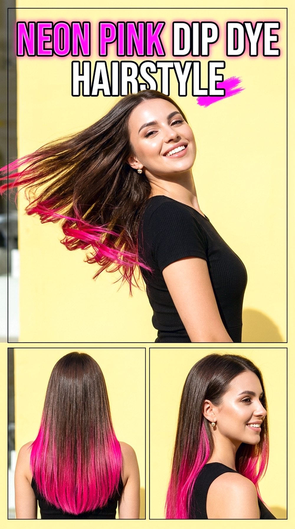 Neon Pink Dip Dye
