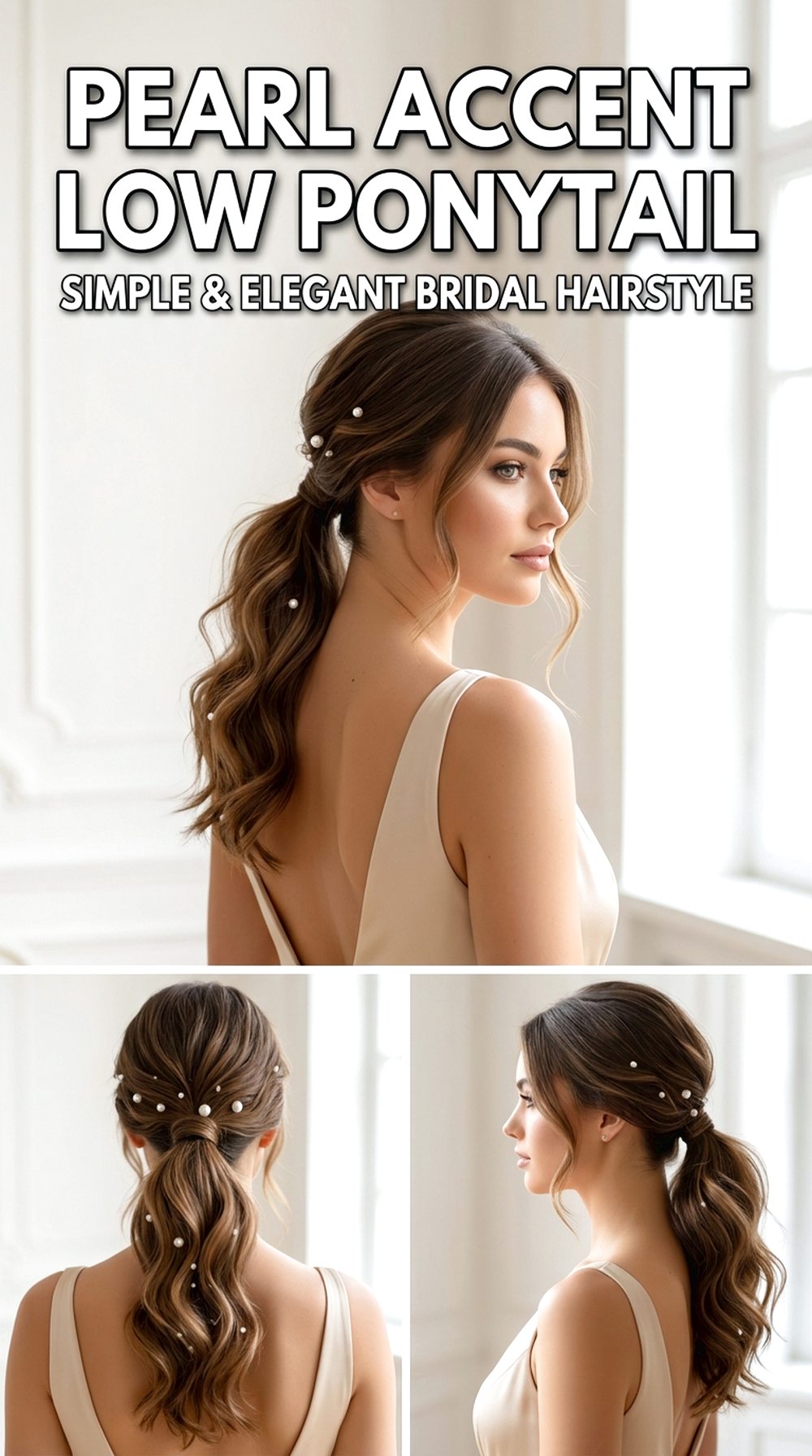 Pearl Accent Low Ponytail