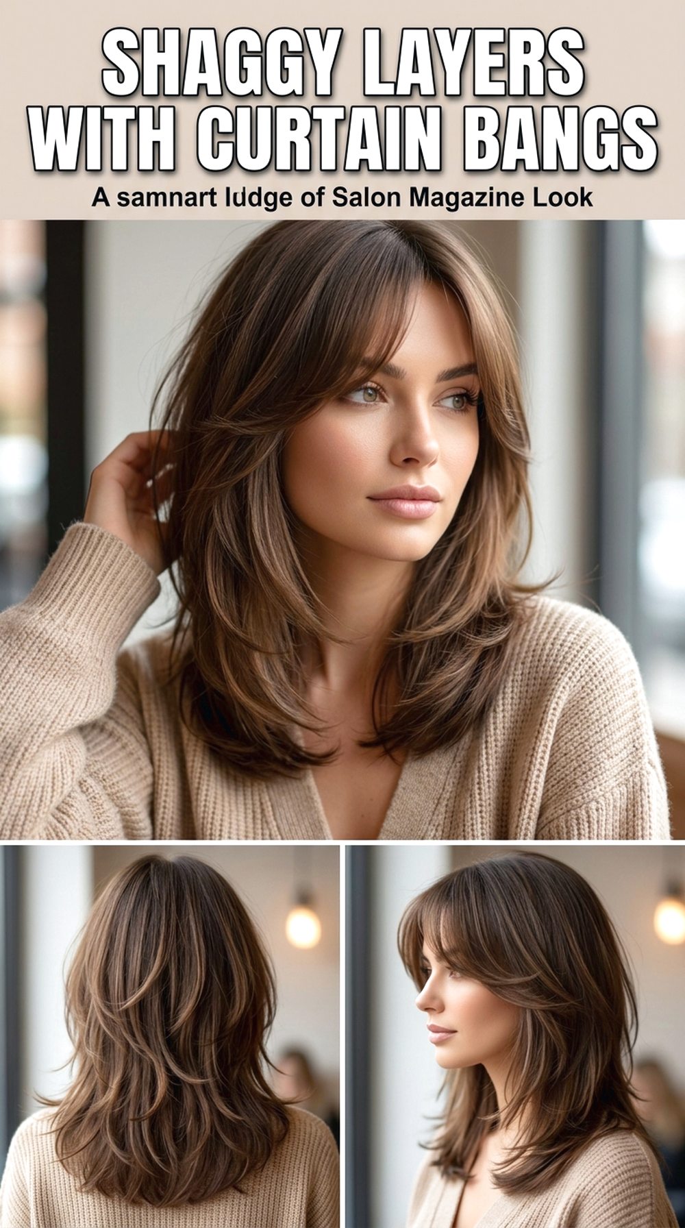 Shaggy Layers With Curtain Bangs