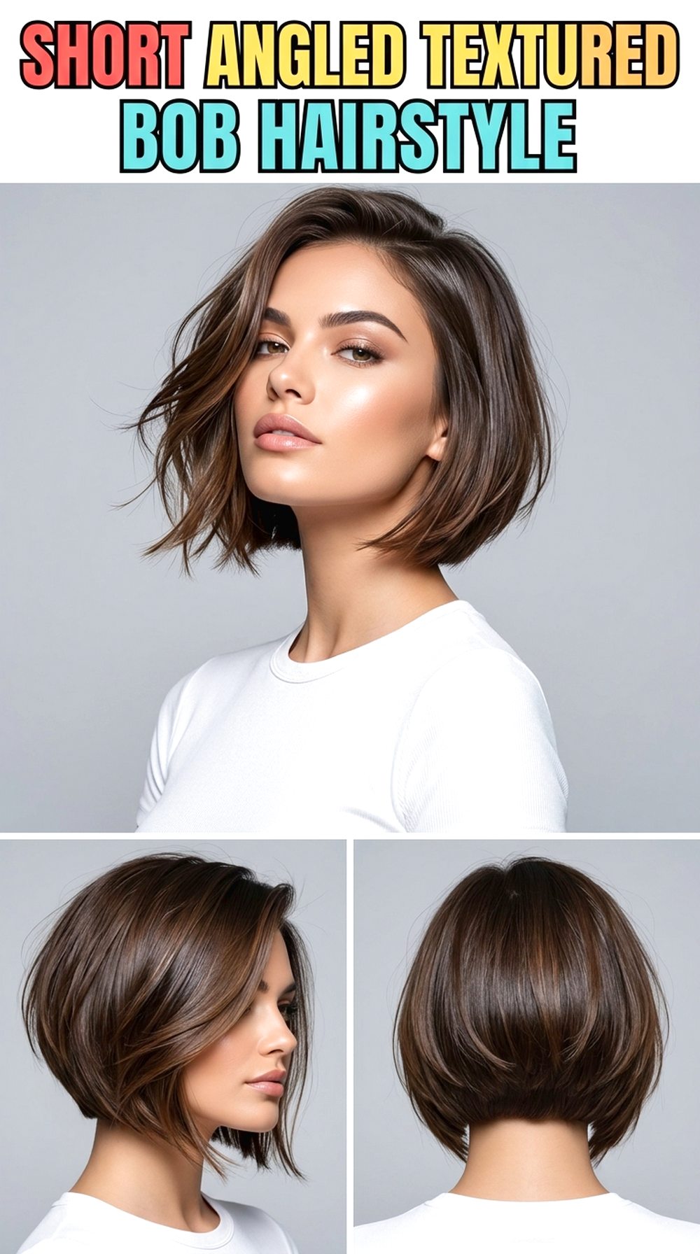 Short Angled Textured Bob