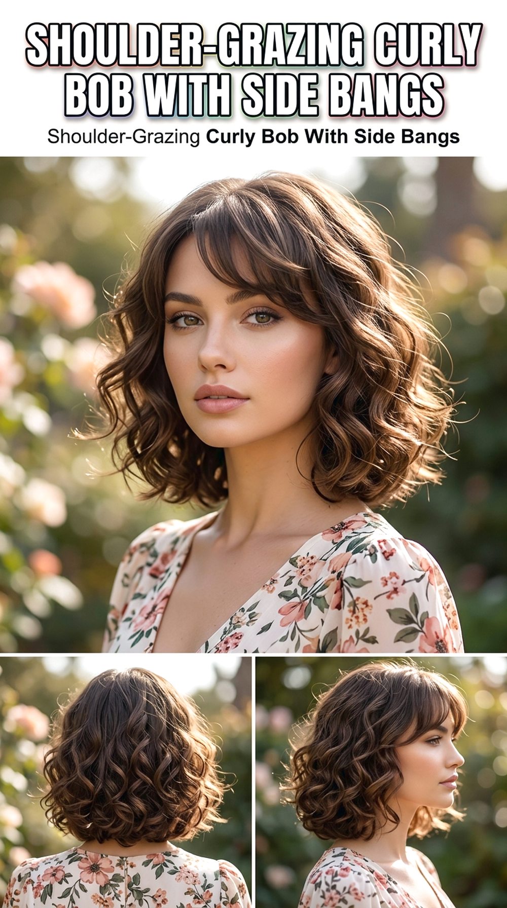 Shoulder-Grazing Curly Bob With Side Bangs
