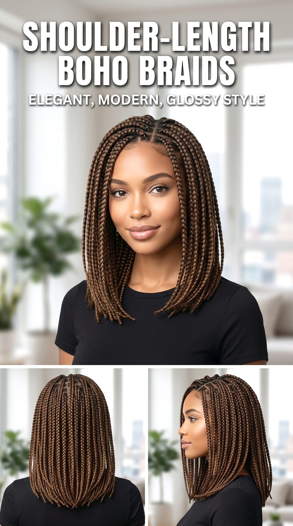 Shoulder-Length Boho Braids
