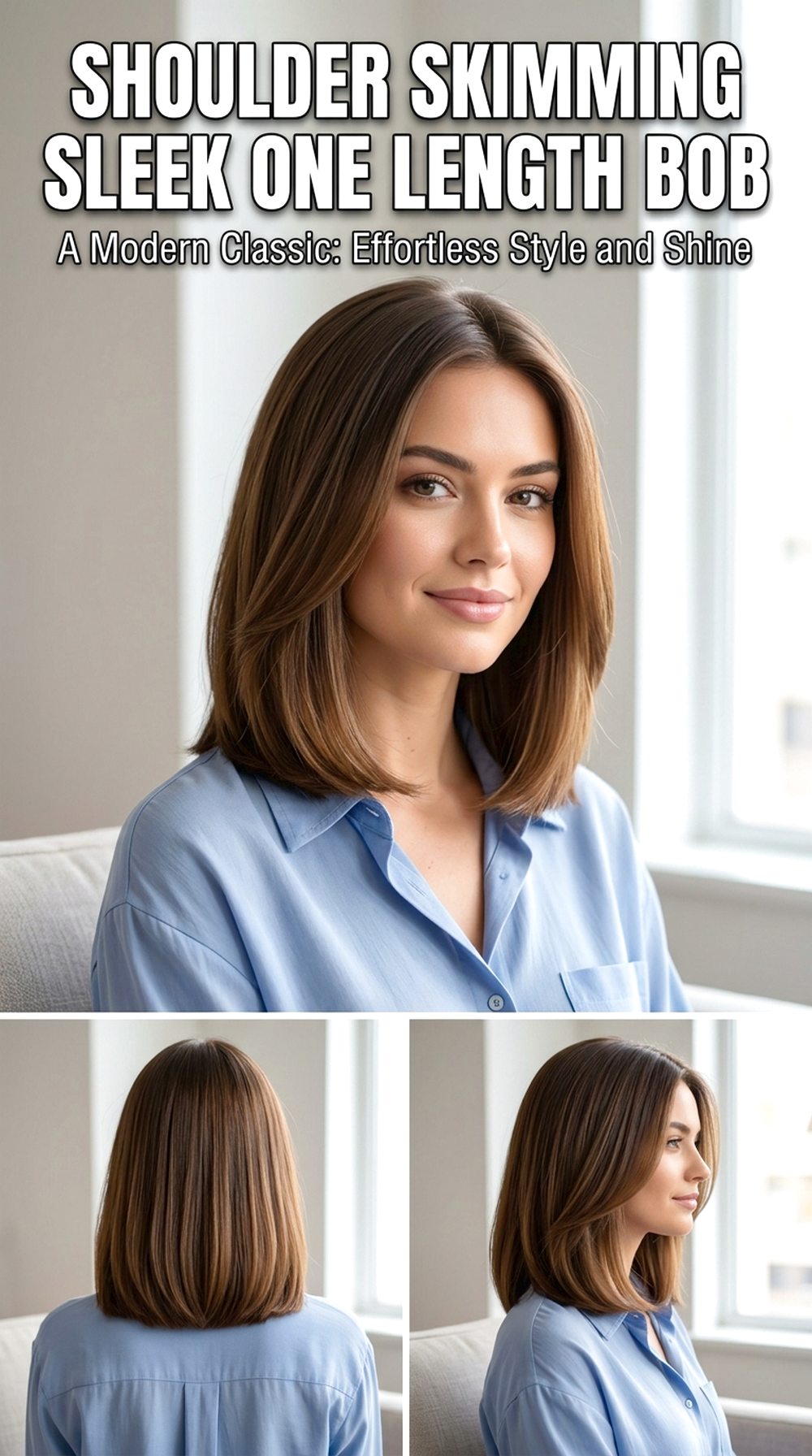 Shoulder Skimming Sleek One Length Bob