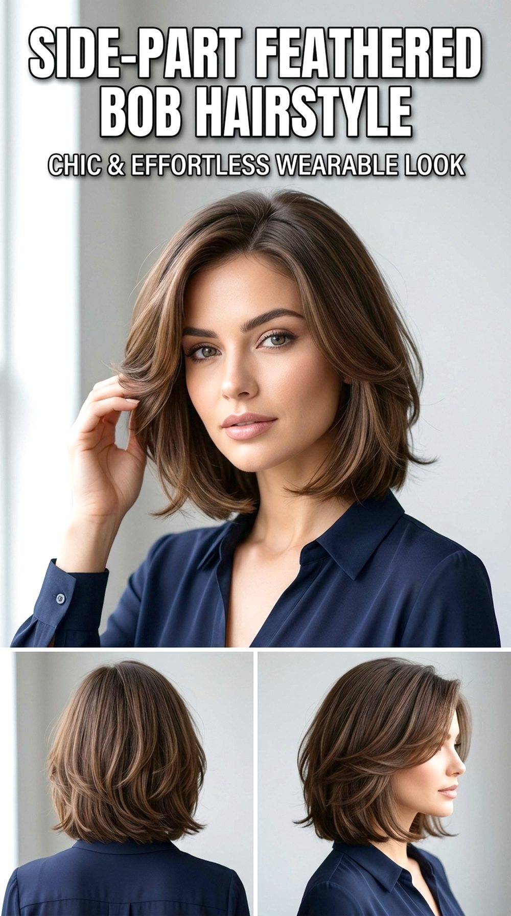 Side-Part Feathered Bob