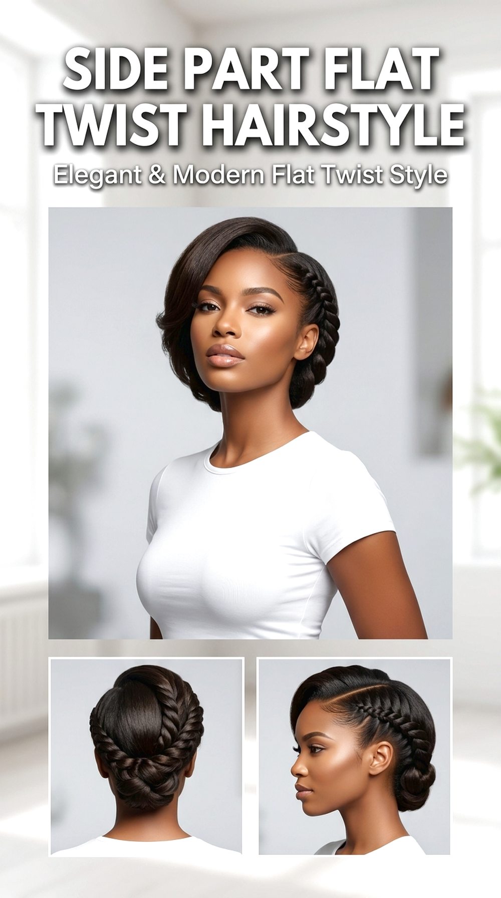 Side Part Flat Twist Hairstyle