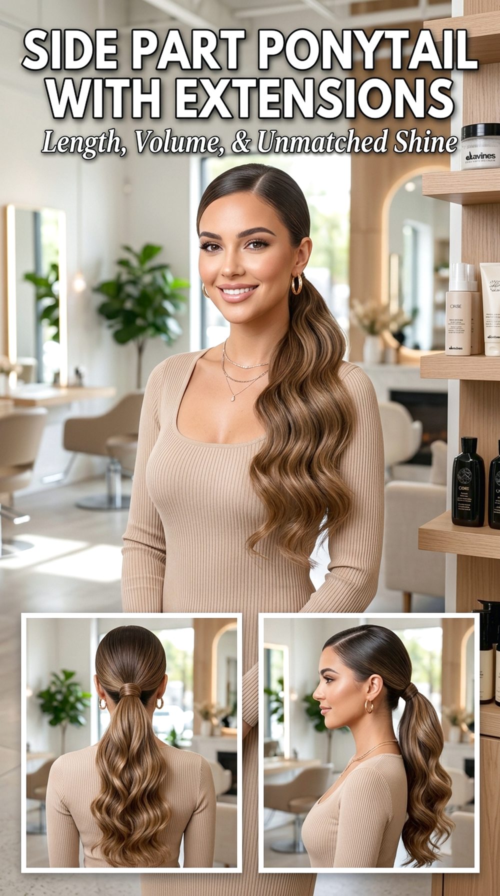 Side Part Ponytail With Extensions