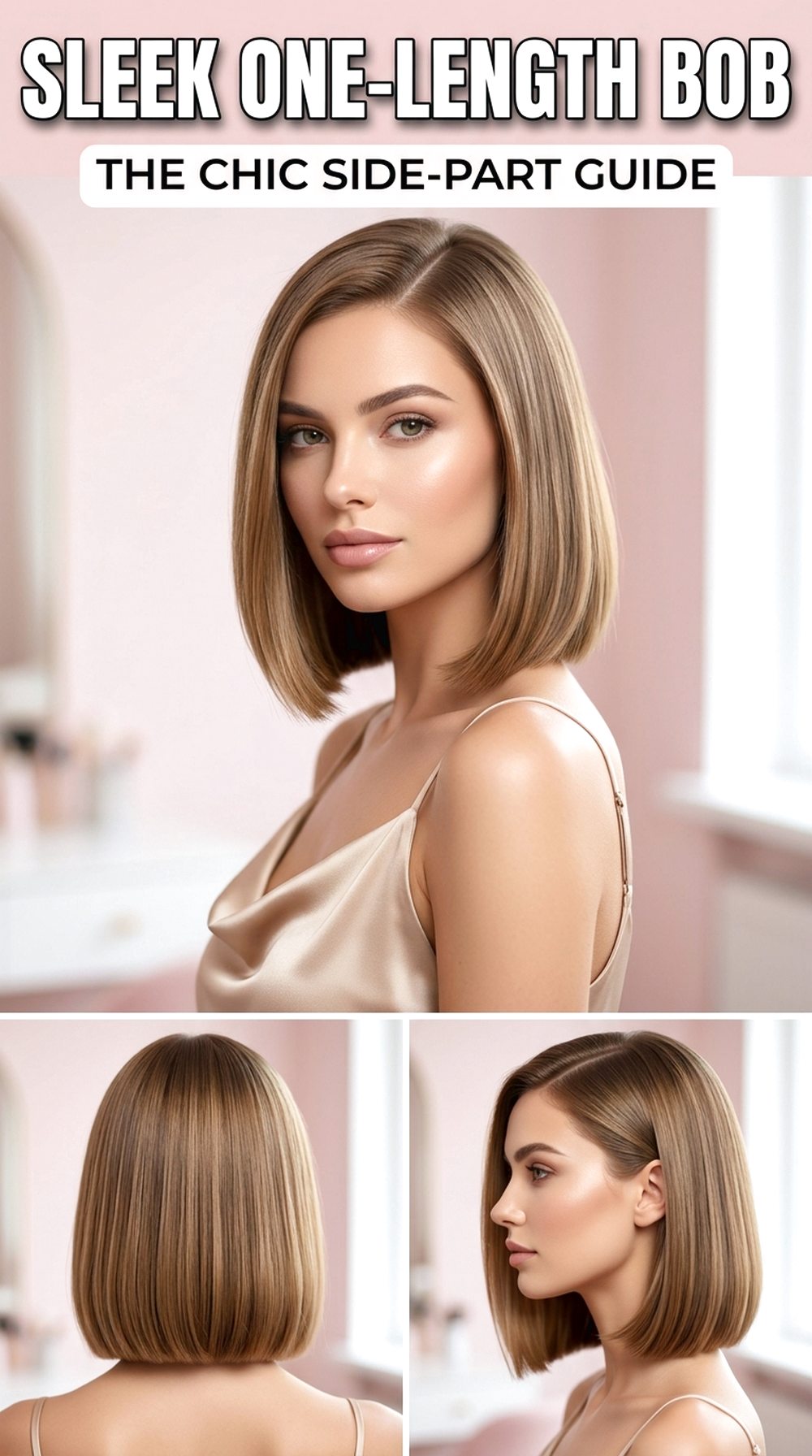 Side Part Sleek One Length Bob
