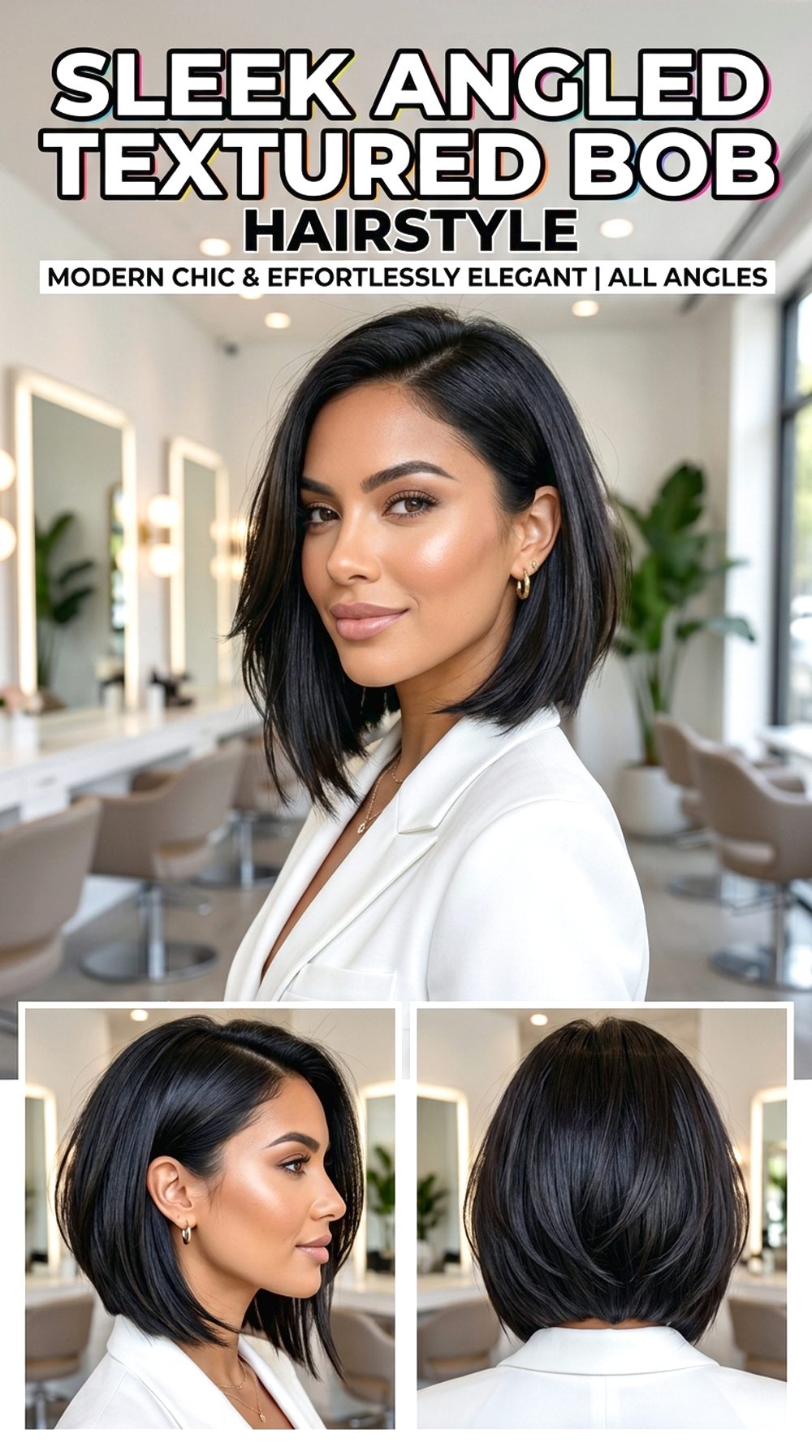 Sleek Angled Textured Bob