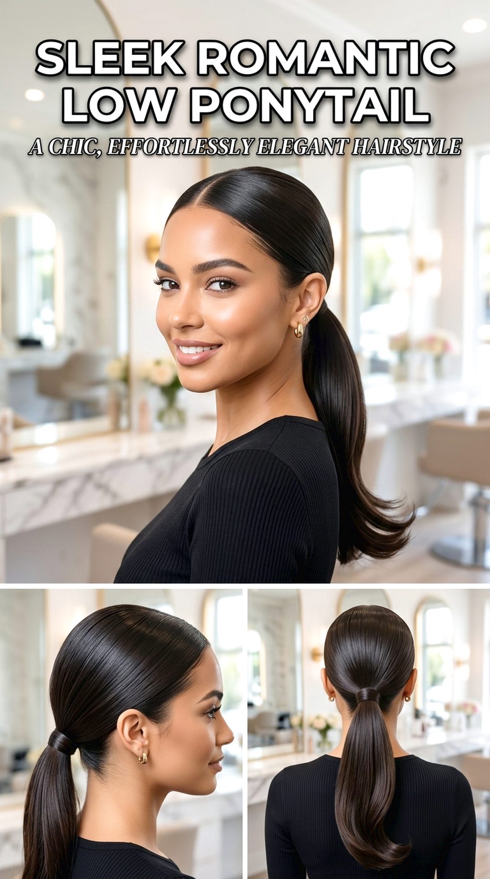 Sleek Romantic Low Ponytail
