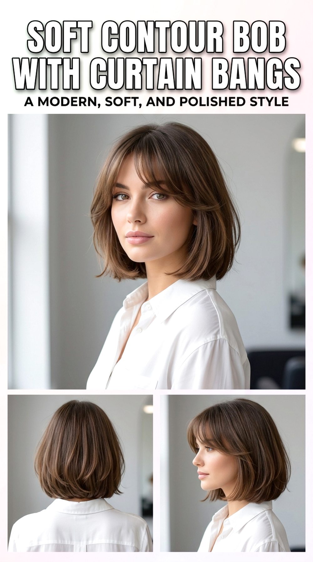 Soft Contour Bob With Curtain Bangs