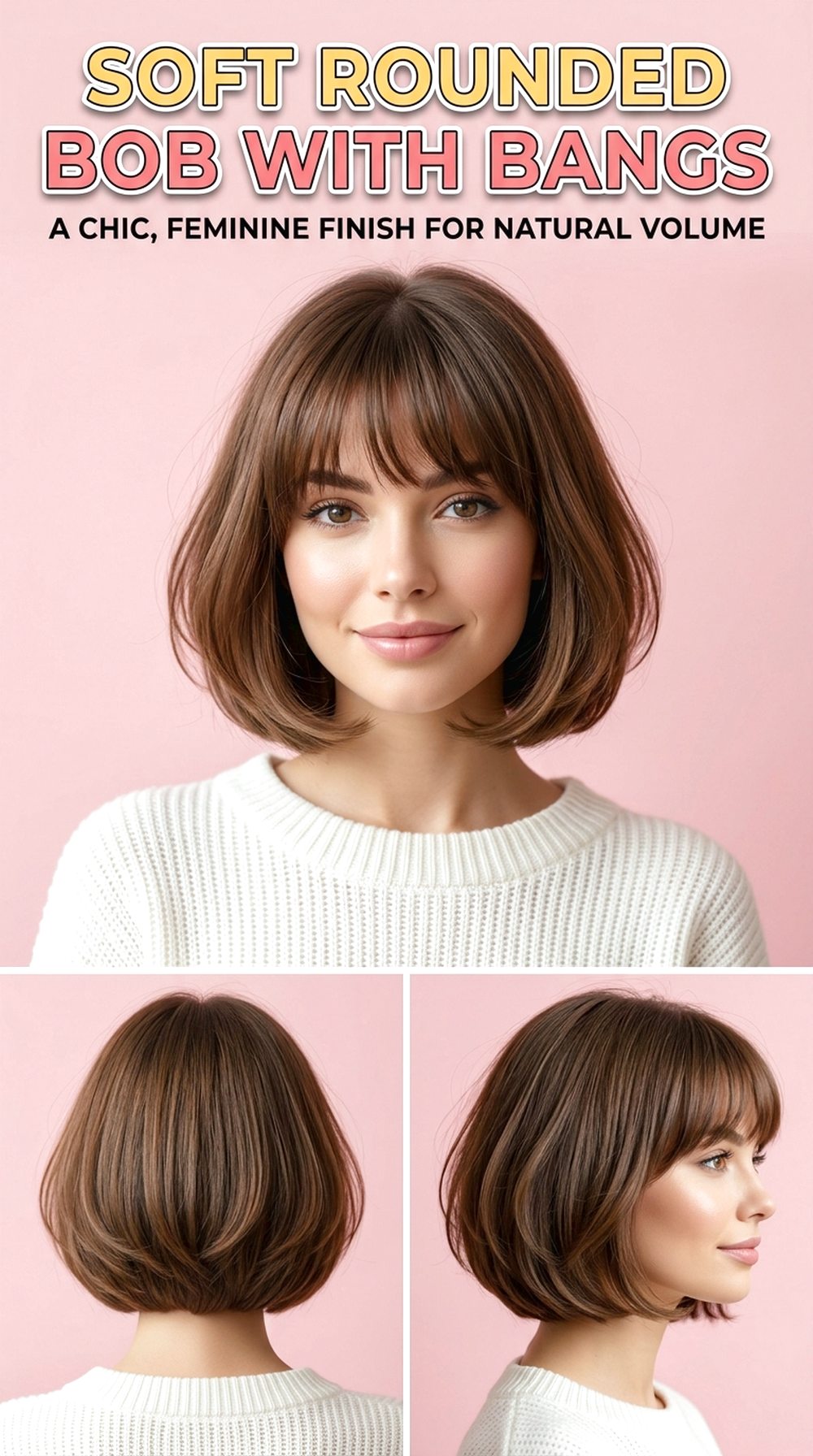 Soft Rounded Bob With Bangs