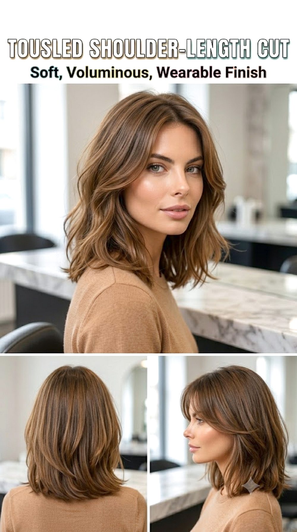 Tousled Shoulder-Length Cut Hairstyle